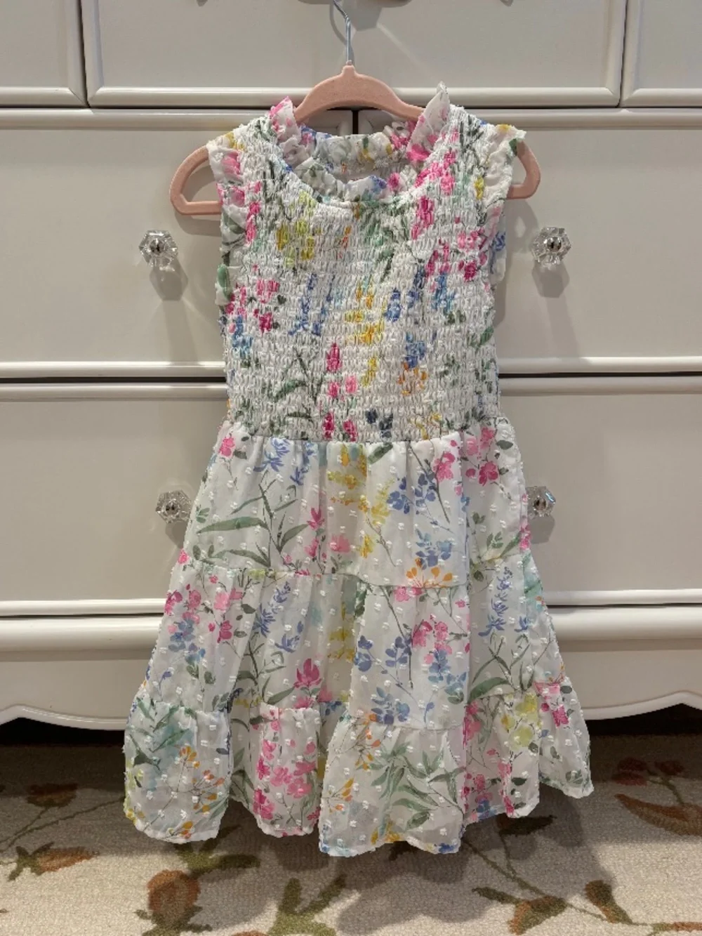 Gymboree- Floral Smocked Tiered Dress. Size 4T